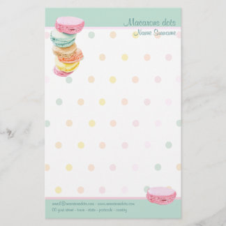 Papeterie Macarons dots Papier à lettres