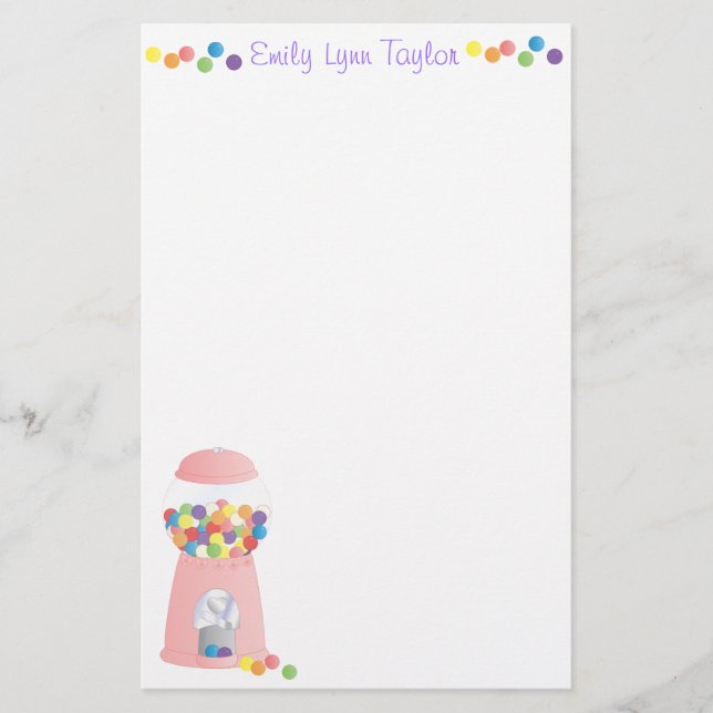 Papeterie Machine à gumball rose (Devant)