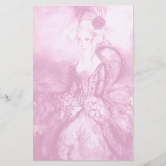 Papeterie MADAME POMPADOUR ,rose blanc rose tendre (Devant)