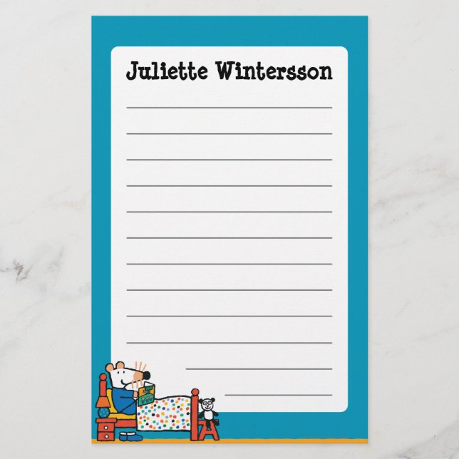 Papeterie Maisy prête pour des pyjamas de bleu de lit (Devant)