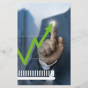 Papeterie Man showing stock price touchscreen concept