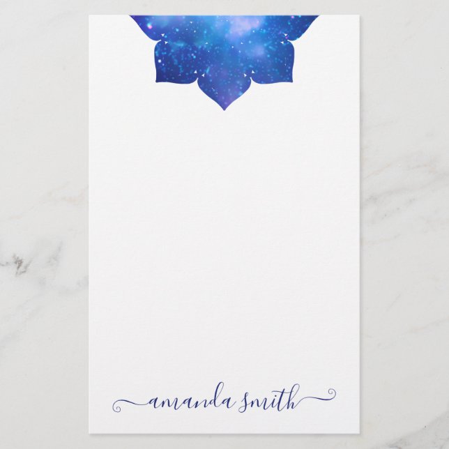 Papeterie Mandala Galactique Bleu Aqua (Devant)