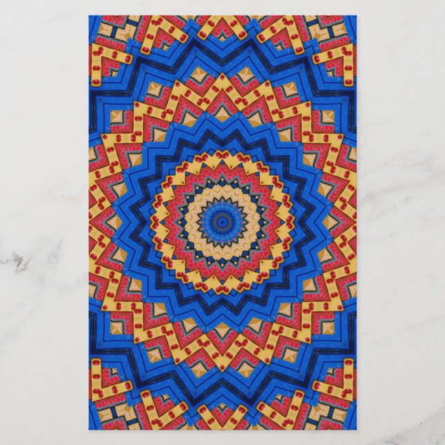 Papeterie Mandala orange bleu (Devant)