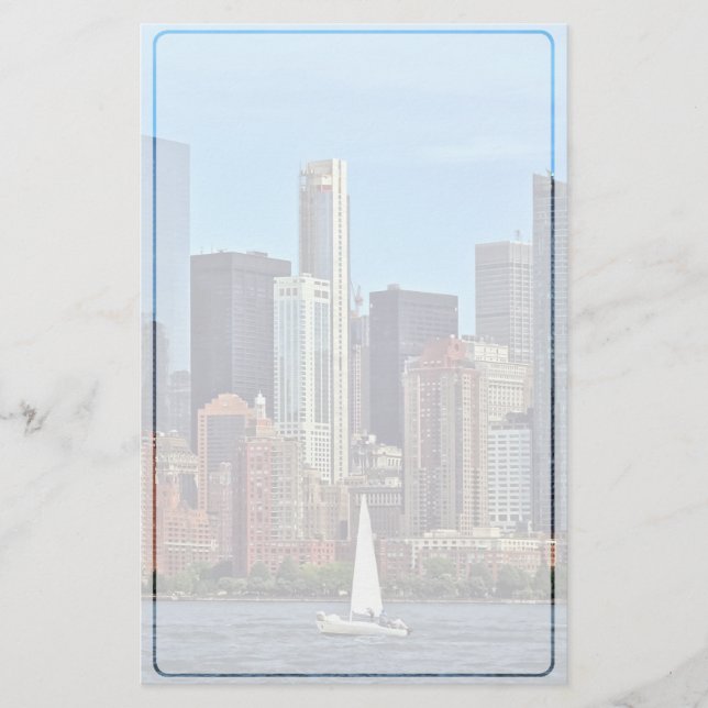 Papeterie Manhattan NY - Voilier Par Manhattan Skyline (Devant)