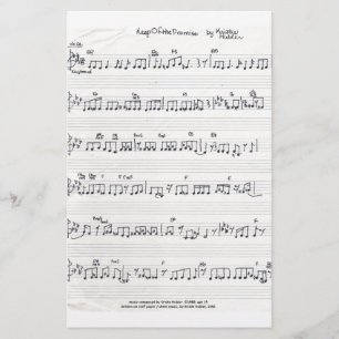 Papeterie manuscrite de musique de feuille