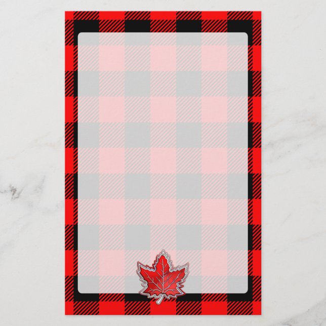 Papeterie Maple Leaf Buffalo Check Rouge Black Plaid Style (Devant)