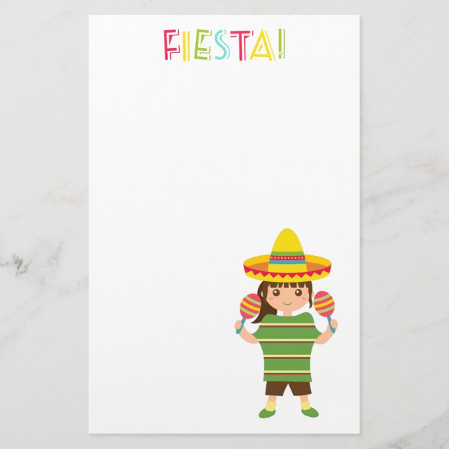 Papeterie Maracas de Fête Mexicaine de Fille Mignonne (Devant)