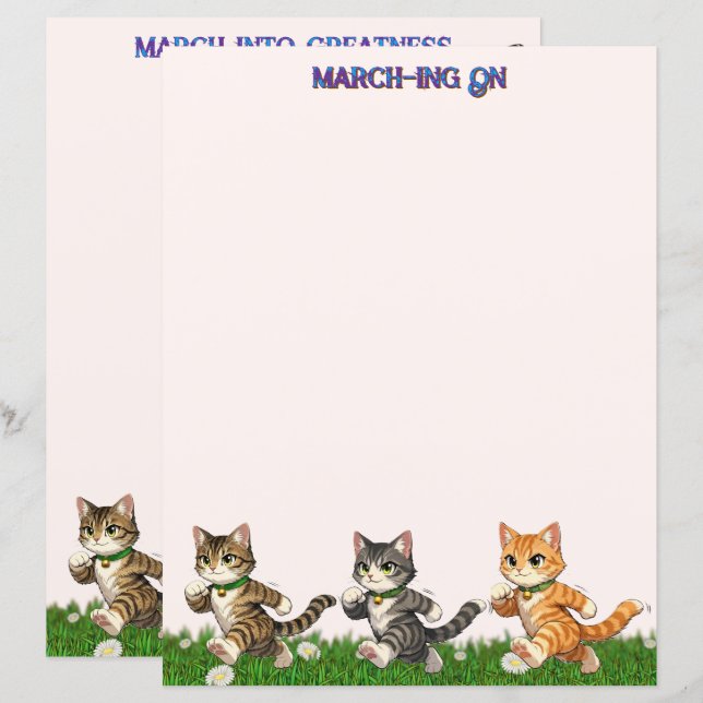 Papeterie Marching Cats (Devant / Derrière)