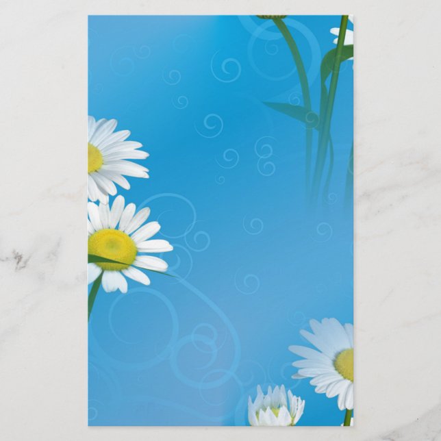 Papeterie marguerite bleue (Devant)