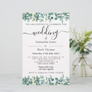 Papeterie Mariage blanc Eucalyptus Greenery
