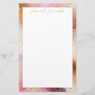 Papeterie Mariage d'aquarelle Gold Pink Sky