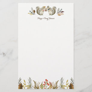 Papeterie Mariage d'aquarelle Rustique Boho Woodland Squirre