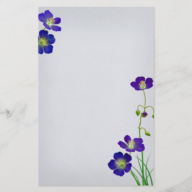 Papeterie Mariage de fleurs violettes foncées (Devant)