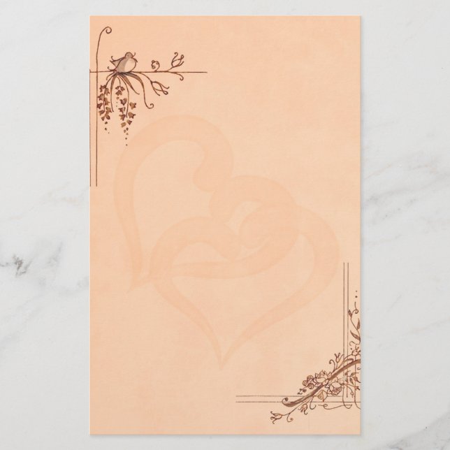 Papeterie Mariage de pêche vintage (Devant)