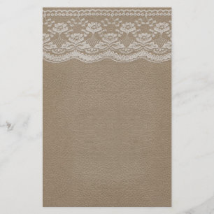 Papeterie Mariage en cuir et dentelle