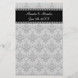 Papeterie Mariage favorise Gray damask