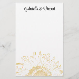Papeterie Mariage graphique de tournesol jaune
