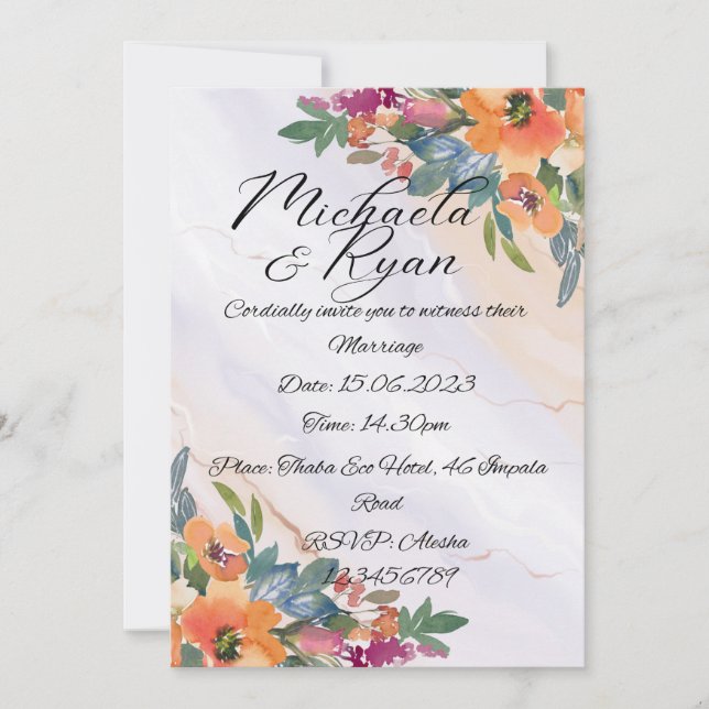 Papeterie mariage : Invitations de mariage (Devant)