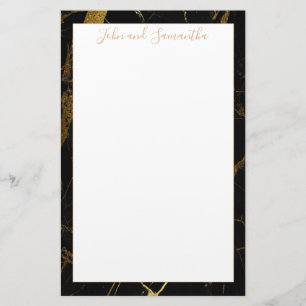 Papeterie Mariage minimaliste moderne en marbre noir