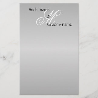 Papeterie Mariage personnalisé Monogramme gris noir et blanc