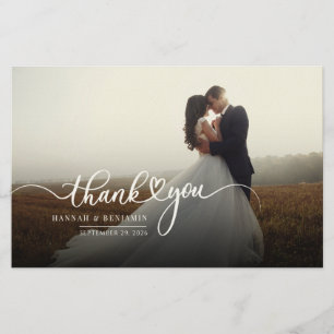 Papeterie Mariage photo de script manuscrit Merci