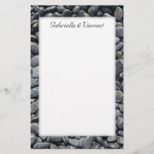 Papeterie Mariage Smooth Black Pebbles
