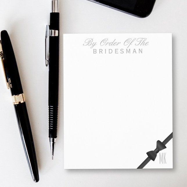 Papeterie mariage sur ordre de la feuille Bridesma (Wedding Stationery By Order of the Bridesman Sheet with space for your initials)