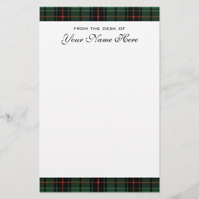 Papeterie Mariage Vintage, Modèle Moderne Tartan Davidson (Devant)
