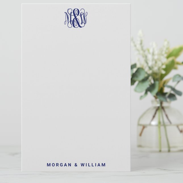 Papeterie Marine 3 Initial Vin Script Monogramme B&G do-it-y (Créateur téléchargé)