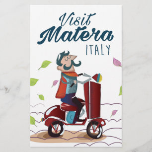 Papeterie Matera Italie Cartoton Scooter imprimé voyage