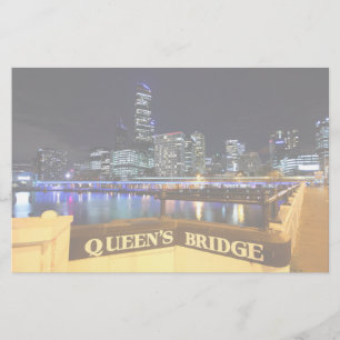 Papeterie Melbourne Australie Lumières CBD au-dessus du pont