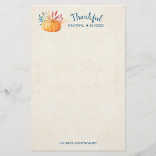 Papeterie Merci gracieux béni avec un Citrouille orange