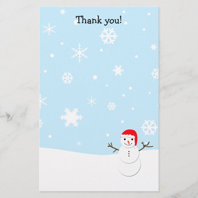 Papeterie Merci lettres Snowman à l'arrêt (Devant)