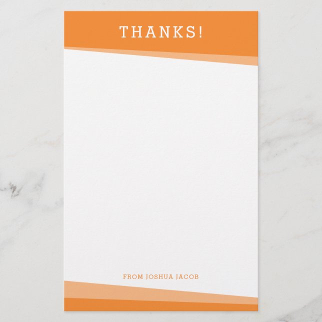 Papeterie MERCI MERCI NOTE simple moderne orange (Devant)