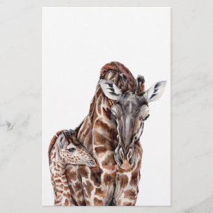 Papeterie Mère Giraffe avec Bébé Giraffe