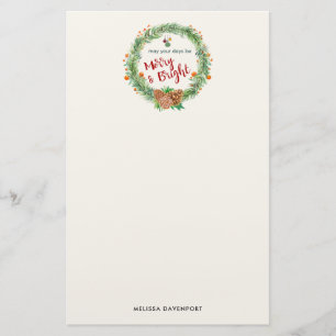 Papeterie Merry & Bright Christmas Wreath