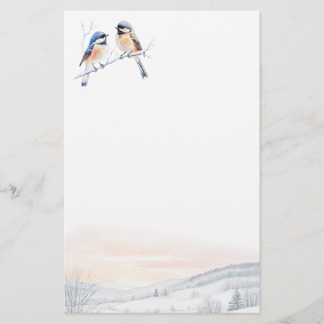Papeterie Mésange en hiver Noël (Devant)