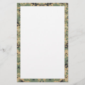 Papeterie Message sur le camouflage