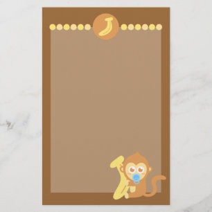 Papeterie Mignon bébé singe de dessin animé avec une banane