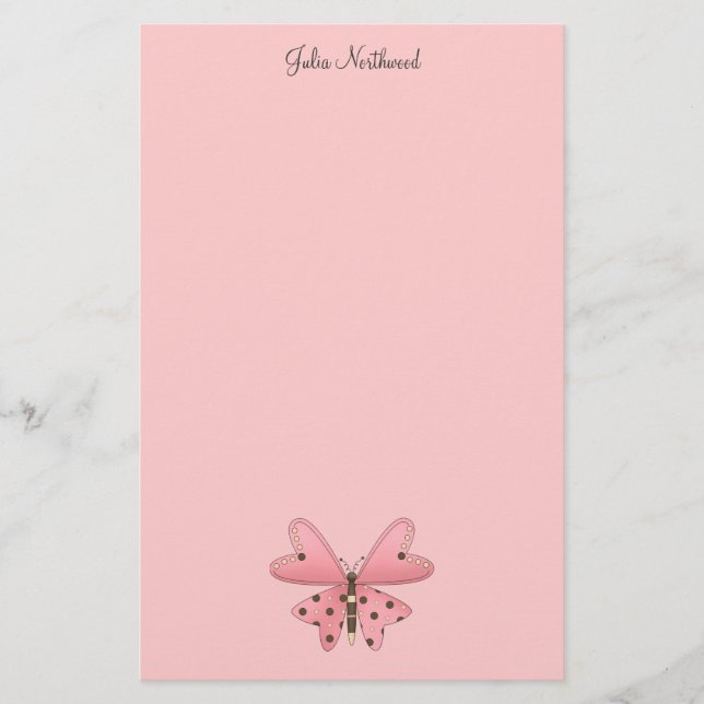 Papeterie Mignon comme insecte · Papillon rose et Brown (Devant)