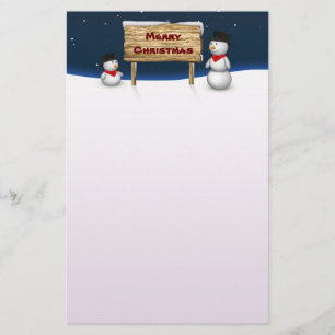 Papeterie Mignons Snowmen souhaitant Joyeux Noël