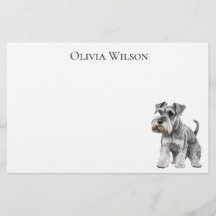 Miniature Schnauzer sur papier à lettres personnal