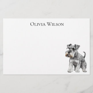 Papeterie Miniature Schnauzer sur papier à lettres personnal