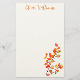 Papeterie minimale feuilles d'automne