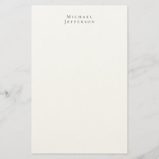 Papeterie Minimaliste Classique Élégant Nom Noir Blanc