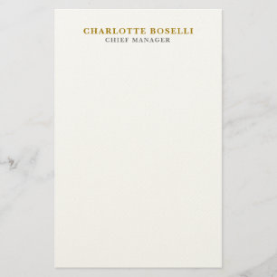 Papeterie Minimaliste Classique Professionnel Couleur Or