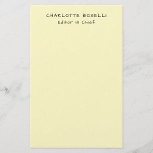 Papeterie Minimaliste Classique Professionnel Crème Uni