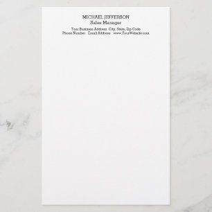 Papeterie Minimaliste Classique Professionnel Simple