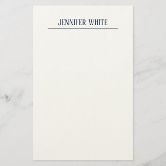 Papeterie Minimaliste Élégant Bleu & Blanc Rétro Uni