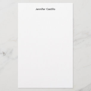 Papeterie Minimaliste Moderne Blanc Noir Uni